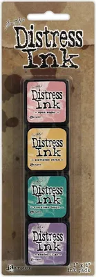 Produktbild von Ranger Distress Ink Mini Kit 4 Vintage Stempelkissen Set für Papierbasteln