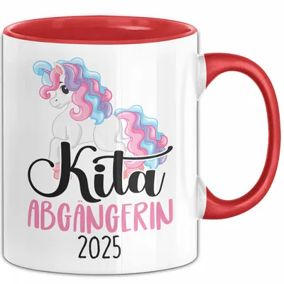 Produktbild von Trendation - Kita Abgängerin 2022 Einschulung Mädchen Geschenk Tasse Schulstart 1. Schultag Schuleinführung Schulanfang Geschenkidee Schulkind (Rot)