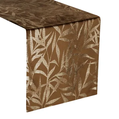 Zdjęcie produktu dla Obrus świąteczny dekoracja stołu BLINK 15 BR 35x140 cm brązowy VELVET
