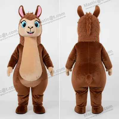 Produktbild von Weiches, MASTICOT braunes Kuscheltier-Lama-Maskottchen