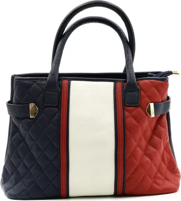 Produktbild von Damenhandtasche  verschiedene Farben mit Schultergurt Modell Valencia Farbe: Blue/White/Red Hersteller: Sonderpostendiscount Materialzusammensetzung: Kunstleder,Syntetik