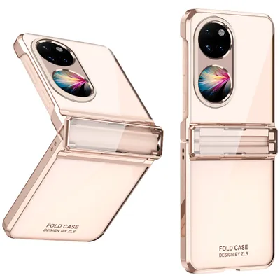Obrázek produktu pro Pouzdro pro Huawei P50 Pocket Ultratenké pokovování průhledné pouzdro s ochranou pantu Růžové zlato