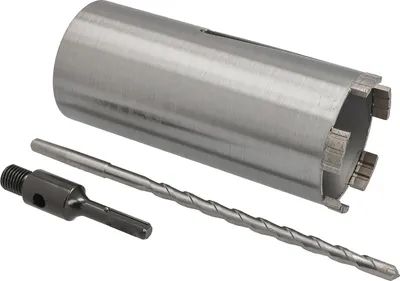 Produktbild von Diamant Bohrkrone Diamantbohrkrone Kernbohrkrone Beton Ø 82 mm mit SDS-plus Adapter 100 mm + Zentrierbohrer 240 mm Nutzlänge 180 mm