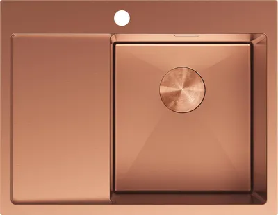 Zdjęcie produktu dla Mexen Exar zlewozmywak stalowy 1-komorowy z ociekaczem, prawy 620 x 480 mm, miedź - 6432621005P-65
