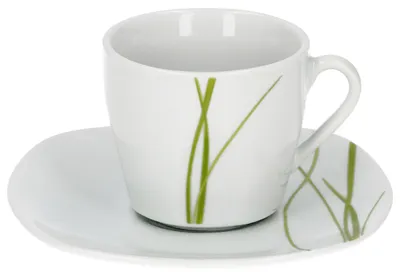 Obrázek produktu pro Van Well Bali šálek + podšálek na espresso, sada 2 ks, dekor linie, jemný značkový porcelán
