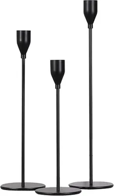 Produktbild von INF Vielseitige Kerzenhalter für die Heimdekoration, 3er-Pack Schwarz