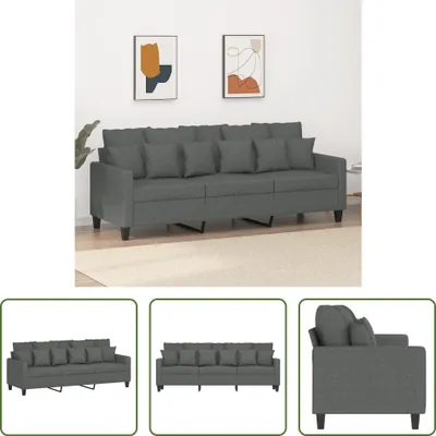 Produktbild von The Living Store 3-Sitzer-Sofa Dunkelgrau 180 cm Stoff