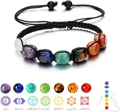 Productafbeelding van 7 Chakra Armband Natuursteen - Geluk Edelsteen en Helende Stenen Voor Vrouwen