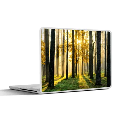 Produktbild von MuchoWow® Laptop Aufkleber Sticker Cover Wald - Sonne - Bäume - Gras - Landschaft - Natur 31x22.5 cm - Laptop-Deko