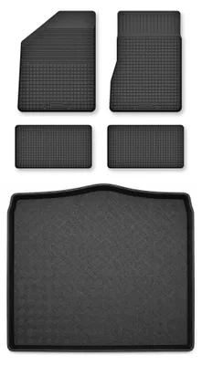 Zdjęcie produktu dla Dywaniki gumowe + mata bagażnika do Renault Espace IV 2002-2014 (standardowy bagażnik) – czarne, dobierane – Wielganizator Semi-Universal