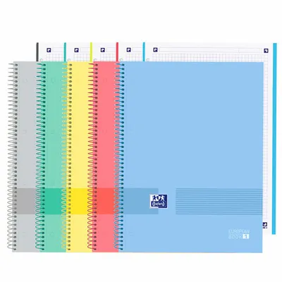 Image de Set de notes Oxford A4+ multicolore 120 draps (5 pièces)