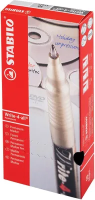 Obrázok produktu pre STABILO Write-4-all, Červená, Červená, Strieborná, 0,4 mm, Keramický, Fólie, Sklo, Kov, Plast, 10 mm, 148 mm