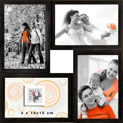 Produktbild von Bilderrahmen Multishot Quattro 4 Fotos, schwarz, 30 x 30 cm