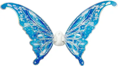 Produktbild von Elektrische Feenfluegel fuer Maedchen, leuchtende Schmetterlingsfluegel mit LED-Lichtern und Musik, Prinzessinnen-Cosplay-Ankleidegeschenk fuer Halloween, Valentinstag, Geburtstag, Weihnachtsfeier, Kostuem, Blau