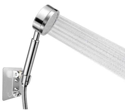 Obrázok produktu pre Ručná sprchová hlavica, nerezová oceľ, 310 trysiek, vysoký tlak, 7-8 litrov/minútu, 150 cm hadica