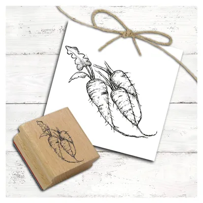 Produktbild von Motivstempel Meerrettich - Holzstempel für Scrapbooking - Abdruckgröße 48 x 48 mm
