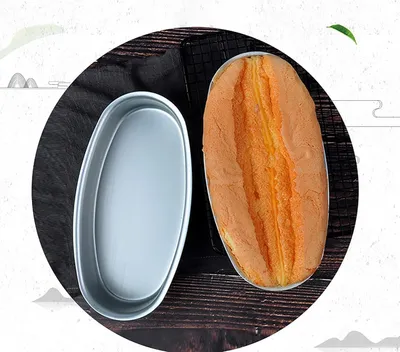 Produktbild von 2 ovale Käsekuchenformen, 20,3 cm, aus Aluminium mit Antihaftbeschichtung für Brot, Kuchen und Hackbraten