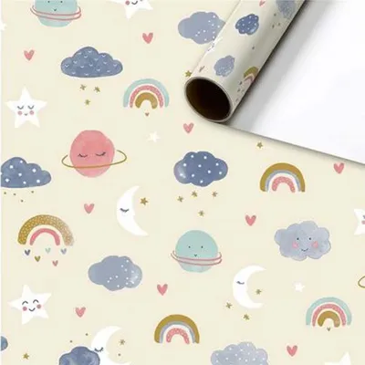 Produktbild von Stewo Hiroko, Geschenkpapier, Beige, Muster, Papier, Geburtstag, 76 g/m²