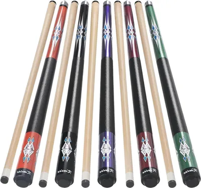 Productafbeelding van Biljart Keu Set - Pool Sticks - Biljart Spelen - Massief Esdoornhout - 5 Stuks 147 cm - Meerdere Kleuren
