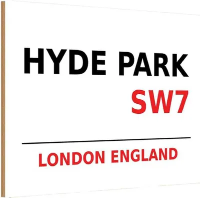 Produktbild von vianmo Holzschild 20x30 cm England Hyde Park SW7