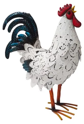 Productafbeelding van Metalen kraandecoratie voor buiten, 32 x 12 x 40 cm (wit)