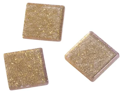 Produktbild von Rayher Acryl Mosaik Steine, Glitter, transparent, kaschmir gold, 1x1cm, ca. 205
