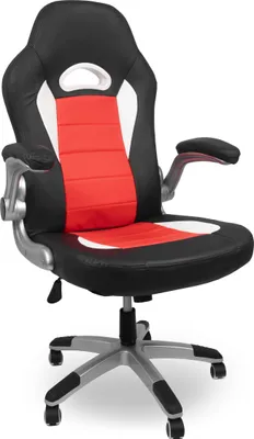 Produktbild von Aga Spielstuhl,Bürostuhl,Drehbarer Spielstuhl,Gamingstuhl, Racing Schreibtischstuhl, Chefsessel Schwarz - Rot