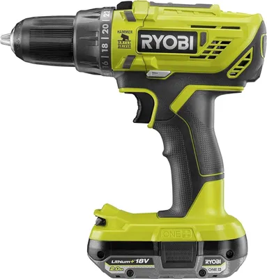 Produktbild von RYOBI 18 V ONE+ Akku-Schlagbohrschrauber R18PD32-1C20G, 2-Gang-Getriebe, Drehmom