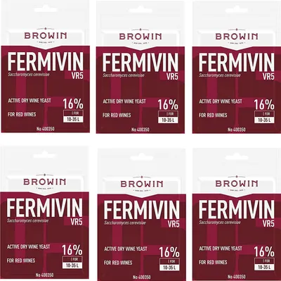 Produktbild von 6 x Fermivin VR5 Trockenhefe für Rotweine Weinhefe Reinzuchthefe 7g Für 10-35l Wein Hefe Rotwein