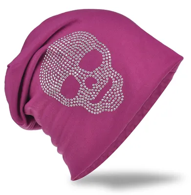 Produktbild von Beanie Muetze Totenkopf Orchidee