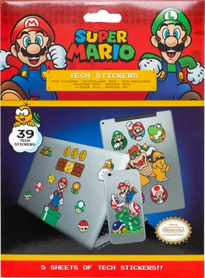 Produktbild von Zestaw naklejek Super Mario - Mushroom Kingdom (39 sztuk), kolorowe naklejki z kultowymi postaciami na laptopa, notatniki, prezenty i nie tylko