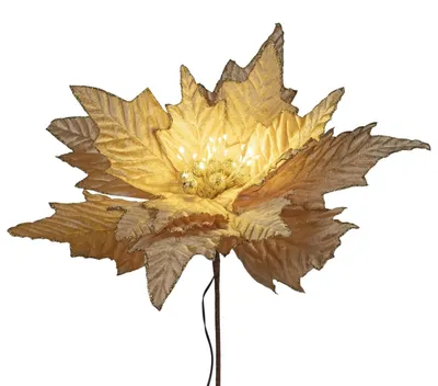 Produktbild von formano LED Textilblüte Creme-Gold, 40 cm, Timer 6h/18h, warmweiß