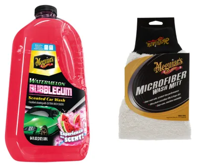 Produktbild von Meguiar's® Watermelon Bubblegum Wash Autoshampoo + Microfibre Wash Mitt
