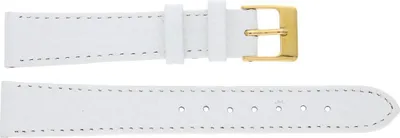 Produktbild von JuwelmaLux Uhrenband Lederband Weiß Edelstahl JL38-10-0250 16 mm