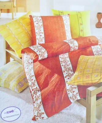 Produktbild von Mikrofaser Bettwäsche La Maison 155x220 verschiedenen Designs, Farbe:blau gelb