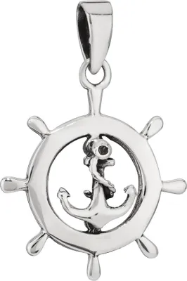 Produktbild von Kettenanhänger Steuerkreuz mit Ankerverzierung 925 Silber 19mm Silberanhänger