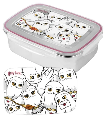 Produktbild von Harry Potter Edelstahl Brotdose - Hedwig Lunchbox Metall Butterbrotdose mit Kunststoffdeckel
