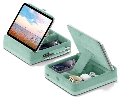 Produktbild von Inovra – Faltbarer Tablet-Halter – Tablet-Halter für das Bett – Multifunktionaler Tablet-Halter – Auto-Organizer – Verstellbarer Winkel – Ablage für Snacks und Zubehör