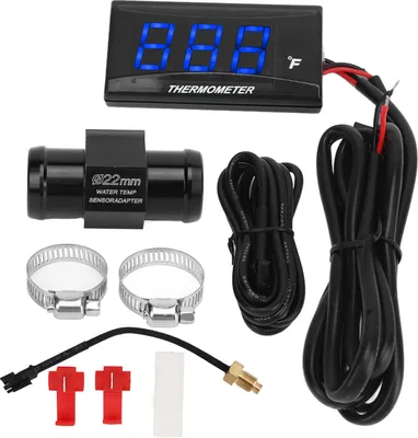 Obrázek produktu pro Motocyklový měřič teploty vody Ultra tenký LCD displej ABS pouzdro Teploměr pro úpravu DC12V modrý