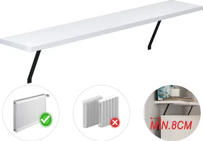 Produktbild von Platzsparendes Heizkörperregal Adin in Weiß, für breite Heizungen, 110 cm, 92444
