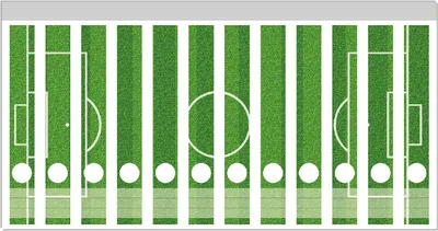 Produktbild von Wallario Ordnerrücken Sticker, selbstklebend für schmale Ordner, 12 Stück, Motiv Fußballfeld