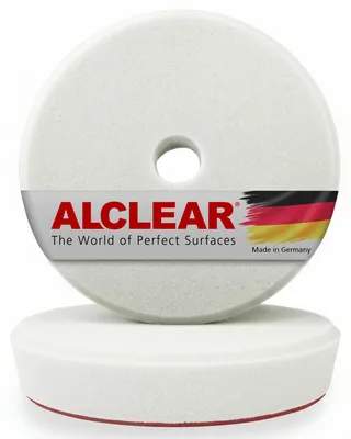 Zdjęcie produktu dla ALCLEAR 5095S_2, automatyczne podkładki polerskie, 2 sztuki, 95/80x25 mm, białe, z rzepem, miękkie