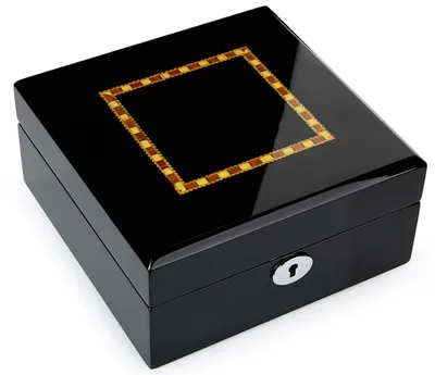 Produktbild von LUXUS-Uhrenschatulle / Uhrenbox für 6 Uhren – Schwarzer Klavierlack