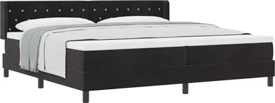 Zdjęcie produktu dla Łóżko sprężynowe z materacem czarne 100x200 cm Velvet Black