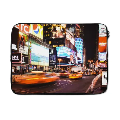 Produktbild von MuchoWow® Laptop Hülle 13 Zoll New York - Straße - Auto Laptoptasche - Laptophülle - Sleeve - Rundumschutz