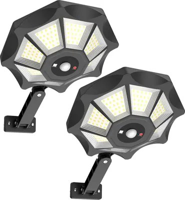 Produktbild von LED Solar Wandlampe, Sicherheitslampe Gartenleuchte Wegbeleuchtung, 168 led, bewegungssensor, wasserdicht, fernbedienung