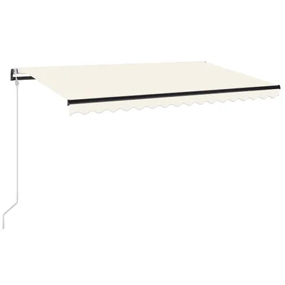 Image de vidaXL Store automatique avec LED & capteur de vent 450x350 cm Crème