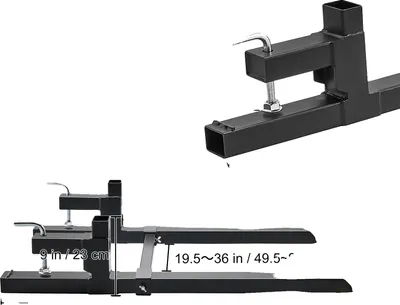Produktbild von Gabelzinken, robuste Stahlkonstruktion, 2000 lbs Tragfähigkeit, 43in verstellbar