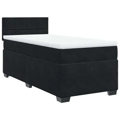 Produktbild von Boxspringbett mit Matratze Schwarz 100x200 cm Samt