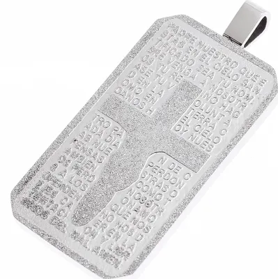 Produktbild von Edelstahl Kettenanhänger Kreuz Dog Tag - Unser Vater Im Himmel - mit EdelstahKette DP-0789 - 50.0 Zentimeter